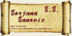 Borjana Banović vizit kartica
